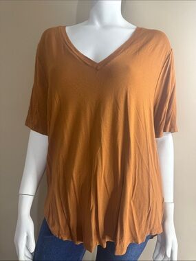 Everyday V-Neck Short Sleeve Tee in Rust